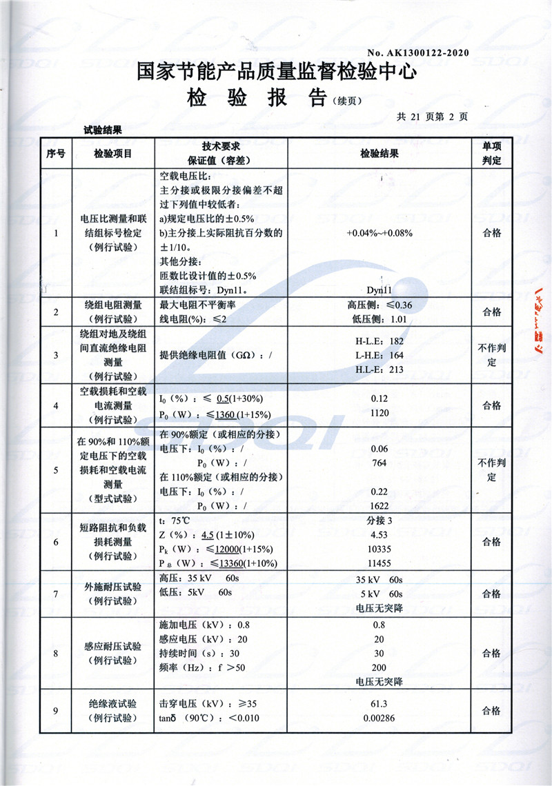 高低压试验报告-S11-1250故城故城故城油浸式变压器-2.jpg